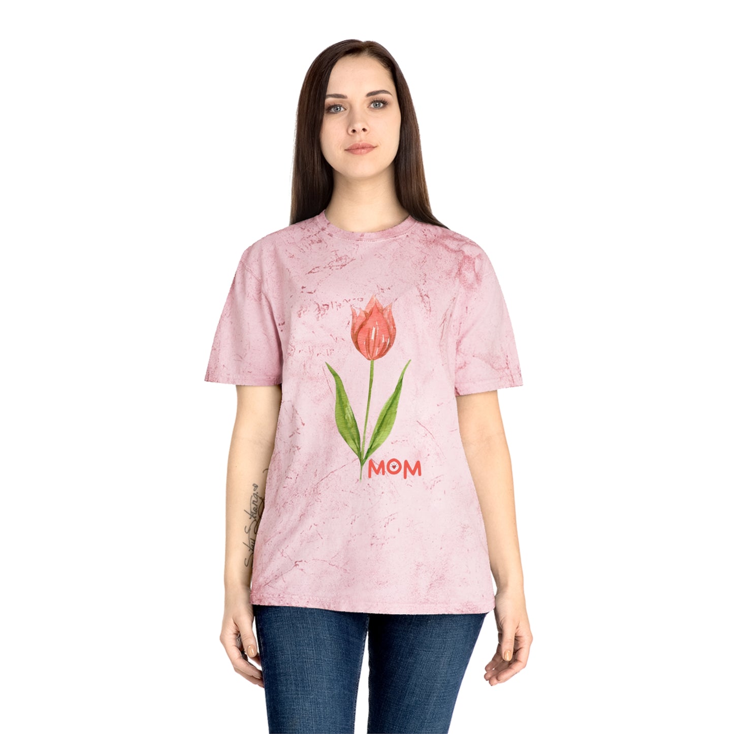 Mom Tulip T-Shirt — Color Blast Pigment Dyed Floral Tee