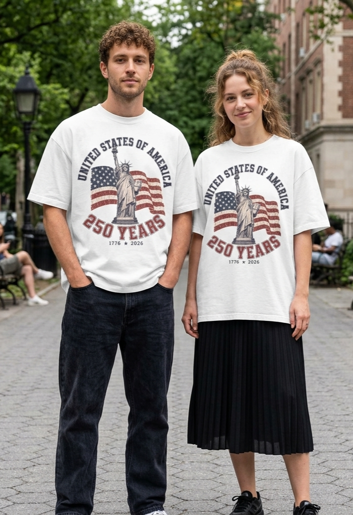 250 Years USA Statue of Liberty Unisex T-Shirt — United States of America Quartercentennial 1776–2026