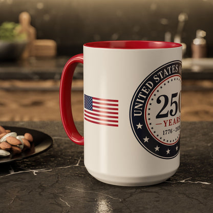 250 Years USA Commemorative Mug — 1776–2026 American Flag Coffee Cup (11oz, 15oz)