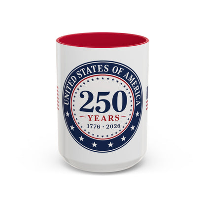 250 Years USA Commemorative Mug — 1776–2026 American Flag Coffee Cup (11oz, 15oz)