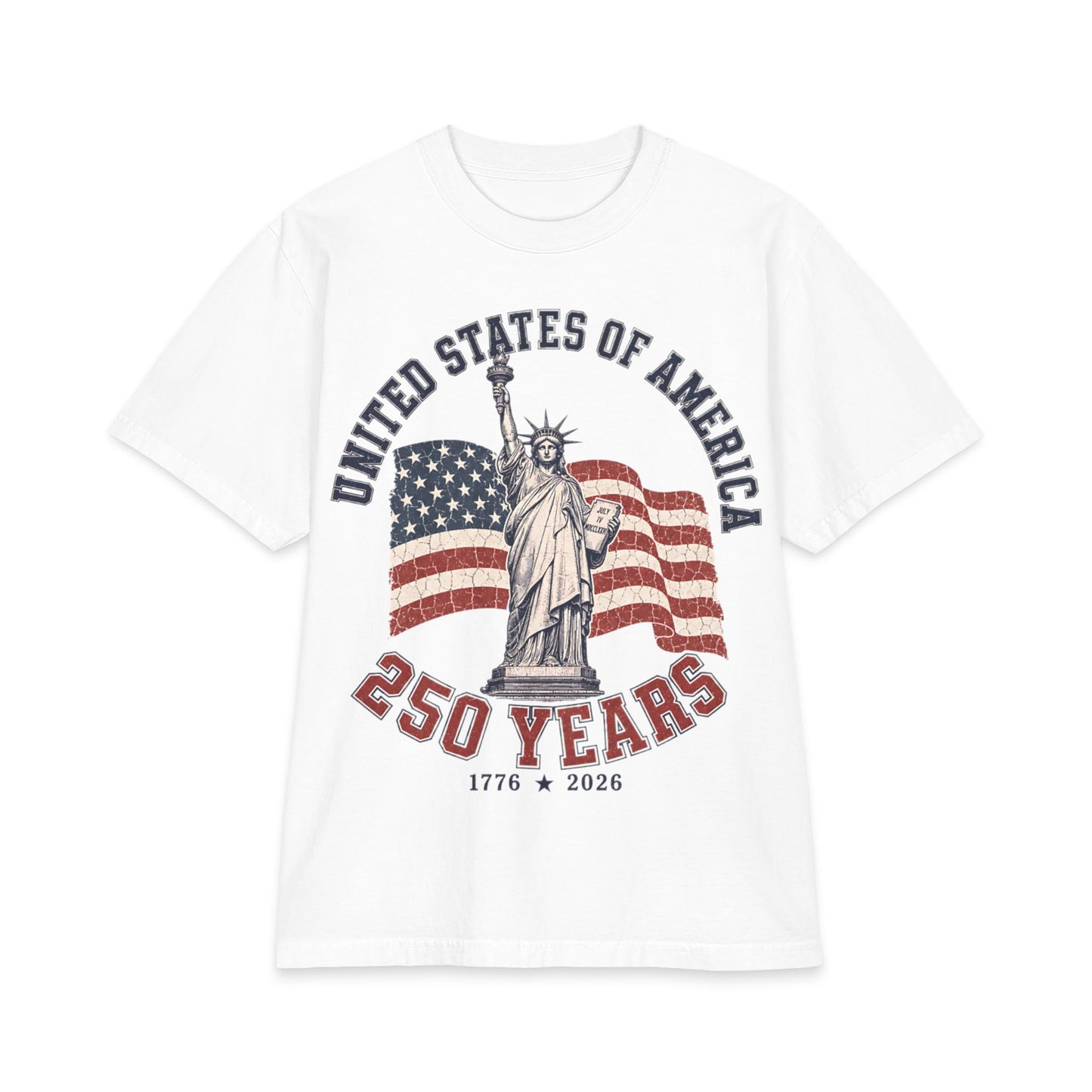 250 Years USA Statue of Liberty Unisex T-Shirt — United States of America Quartercentennial 1776–2026