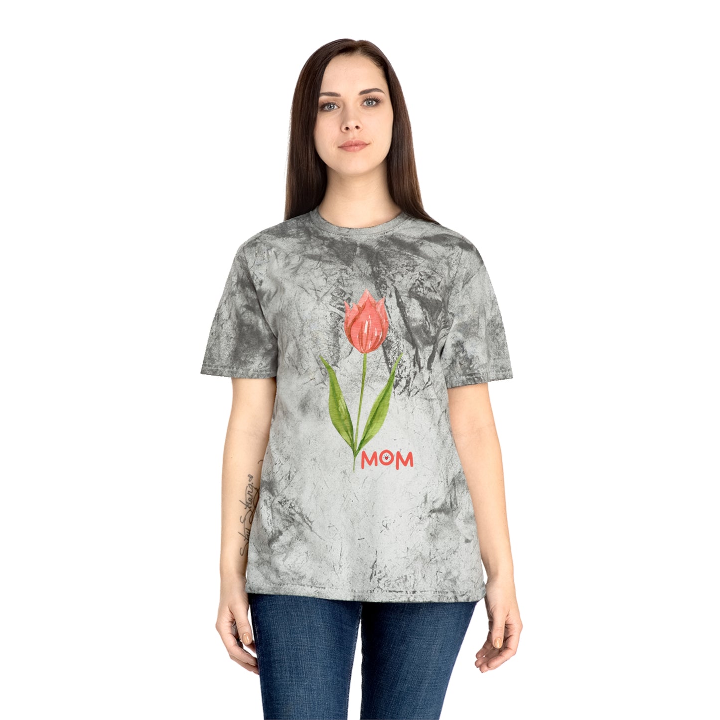 Mom Tulip T-Shirt — Color Blast Pigment Dyed Floral Tee
